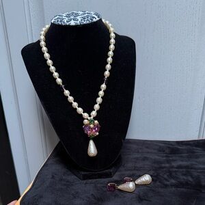 Vintage Elegant Miriam Haskell Gemstone Jewelry Set ✨